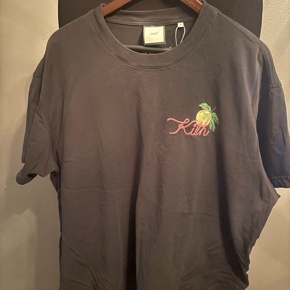 Kith Charcoal Tee with Pink Detail